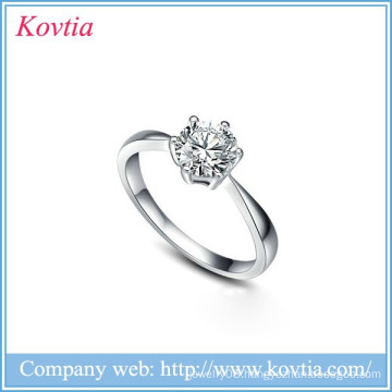 Popular 925 sterling silver wedding ring hearts and arrows zircon diamond wedding rings for bride